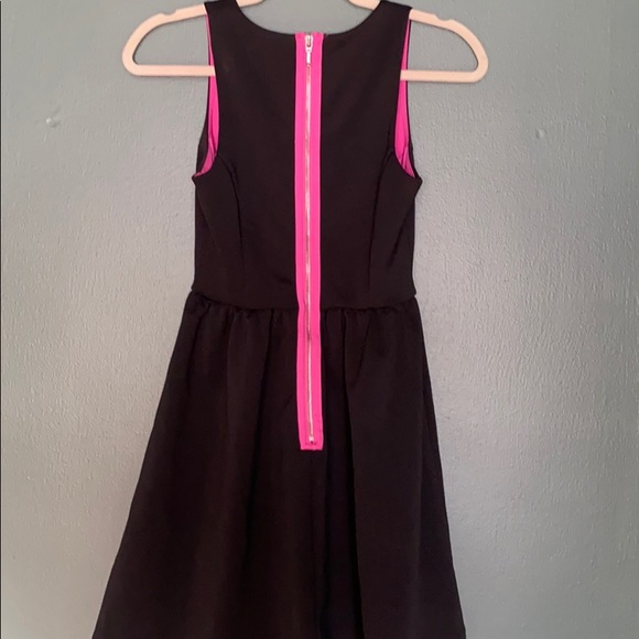 Little Black Dress A Line with Pink Zipper - Picture 3 of 3
